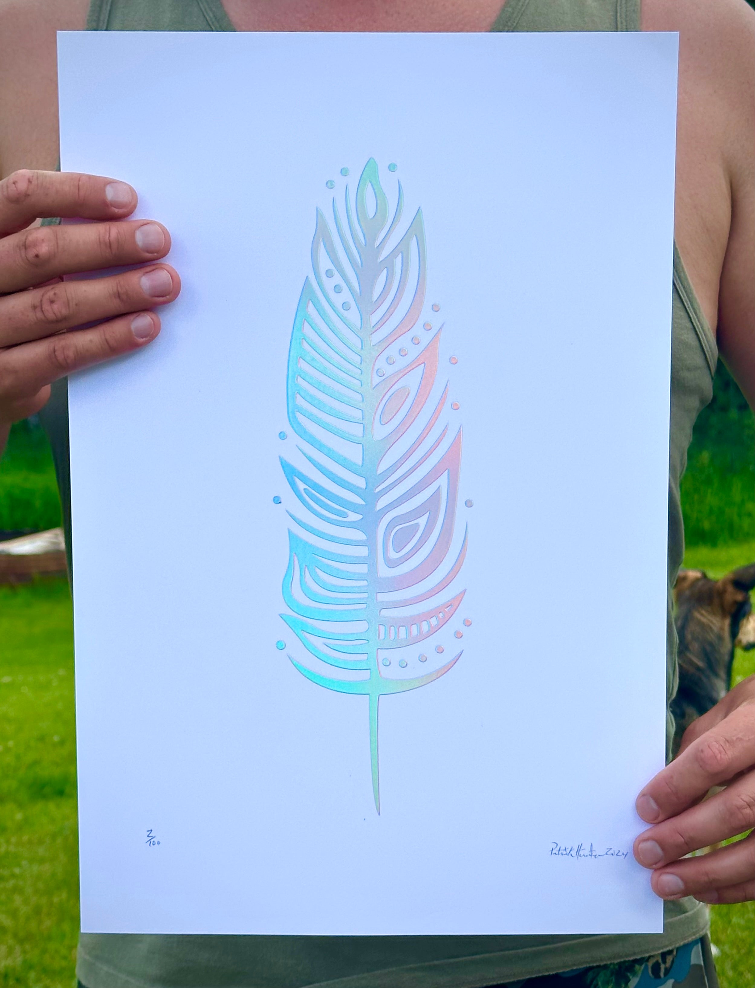 Eagle Feature Design Holographic Eagle Feather – Patrick Hunter Art & Design