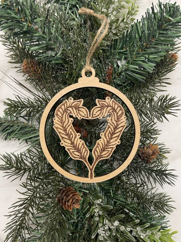 Feather Heart Ornament